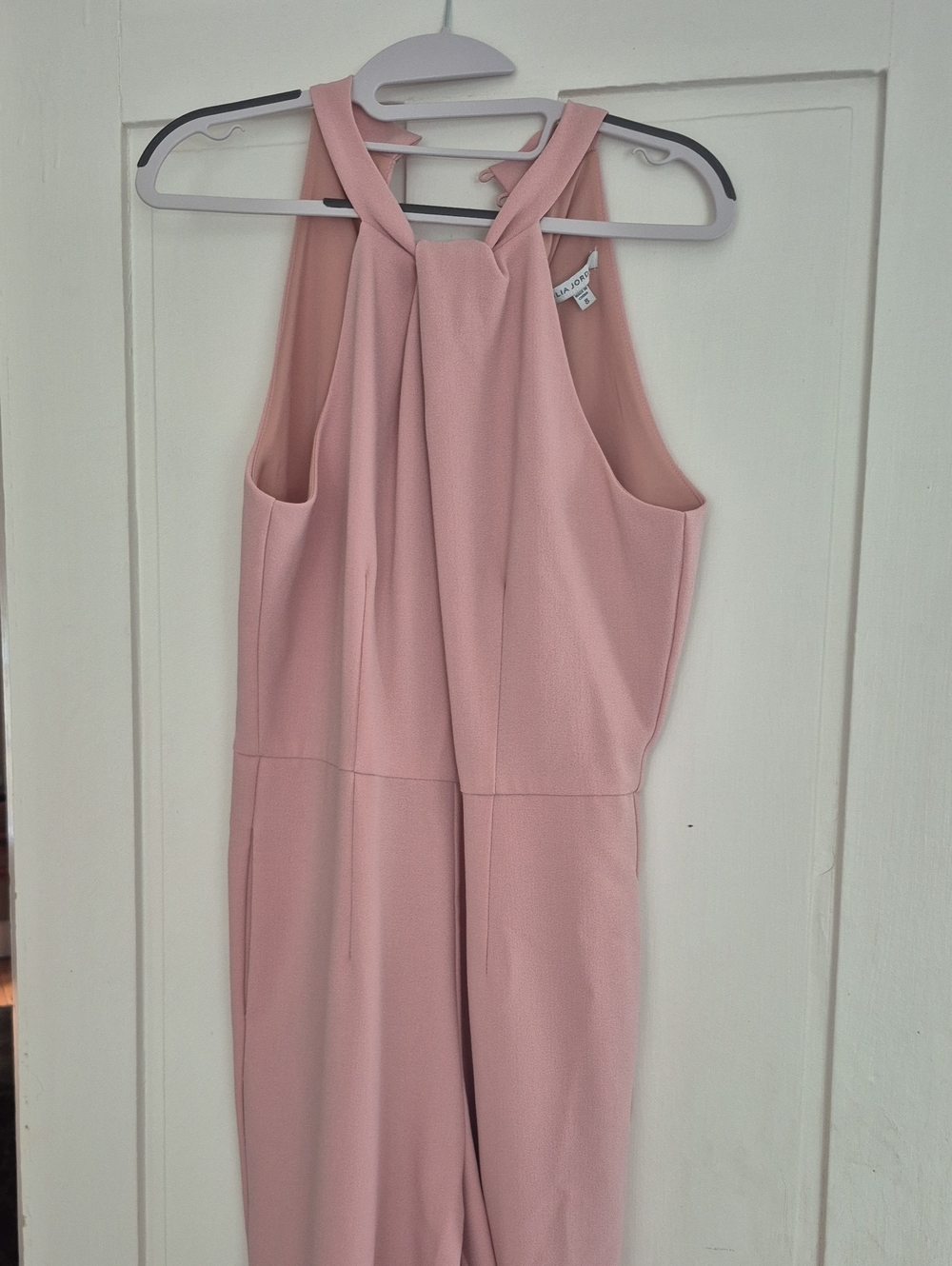 julia jordan Light Pink Wide-Leg Halter Jumpsuit
